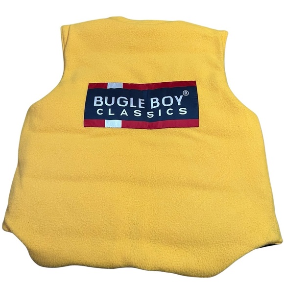Bugle Boy 90s Reversible Puffer Vest M Yellow Fleece Nylon Retro - Picture 4 of 7
